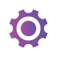 setting/gear icon gradient color for ui, social media, website Isolated on white background. Multicolor icon
