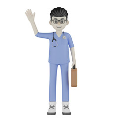 3d doctor with syringe