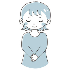 お辞儀をする女性のイラスト