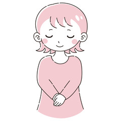 お辞儀をする女性のイラスト
