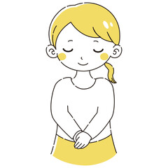 お辞儀をする女性のイラスト