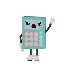 3d blue calculator with expression