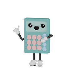 3d blue calculator with expression