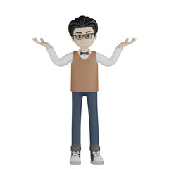 3d man in brown suit