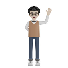 3d man in brown suit