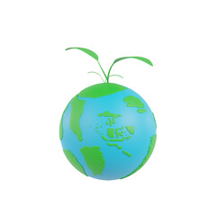 3d green earth globe