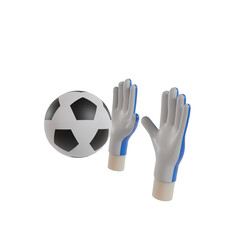 3d soccer ball in hand