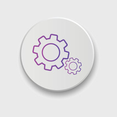 Gear icon Vector illustration. Service Tools icon for ui, social media, website Isolated on white background with button
