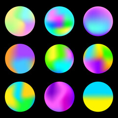 Rainbow color balls. Gradient color. Vector illustration. Stock image. 