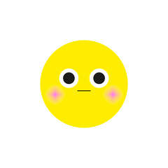 Neutral yellow smiley. Funny cartoon character. Smile icon. Vector illustration. stock image. 