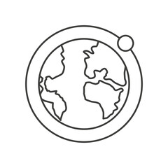 Earth, planet concept line icon. Simple element illustration. Earth, planet concept outline symbol design from space set. Can be used for web and mobile on white background