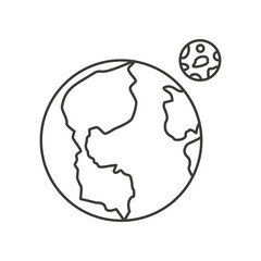 Earth cosmos concept line icon. Simple element illustration. Earth cosmos concept outline symbol design from space set. Can be used for web and mobile on white background