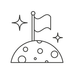 Flag space concept line icon. Simple element illustration. Flag space concept outline symbol design from space set. Can be used for web and mobile on white background