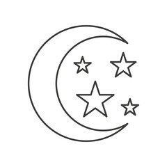 Moon concept line icon. Simple element illustration. Moon concept outline symbol design from space set. Can be used for web and mobile on white background