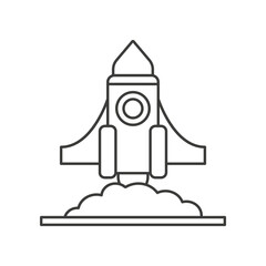 Fototapeta premium Rocket, cosmos concept line icon. Simple element illustration. Rocket, cosmos concept outline symbol design from space set. Can be used for web and mobile on white background