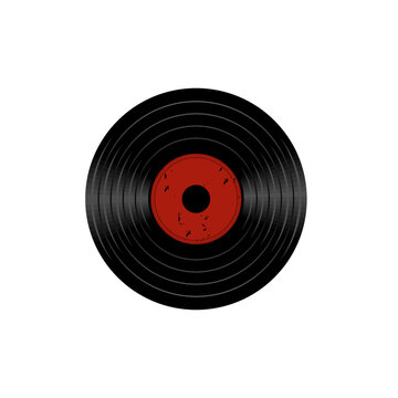 vinyl record realistic illustration vector logo