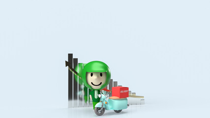 Obraz premium The driver and bike for delivery or transport concept 3d rendering