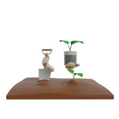 3d plant in the ground