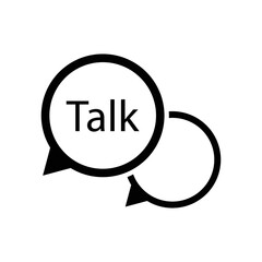 Talk word in speech bubble icon design. isolated 
