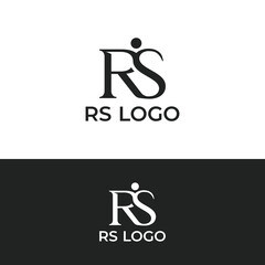 Modern Monogram, R & S, People logo design 