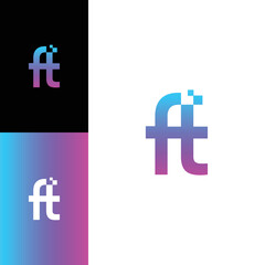 Obraz premium Logo F T technology design logo design