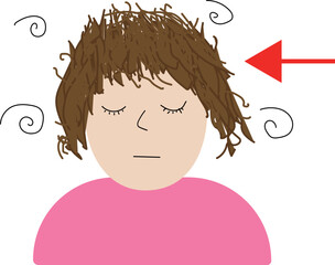 癖毛に悩む女性