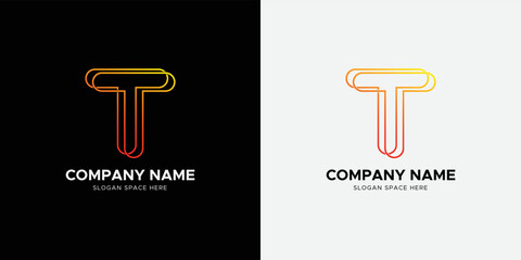 Letter T colorful gradient logo icon design template elements