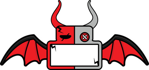 halloween cartoon 
voodoo devil doll mascot character vector illustration cute skull bat board