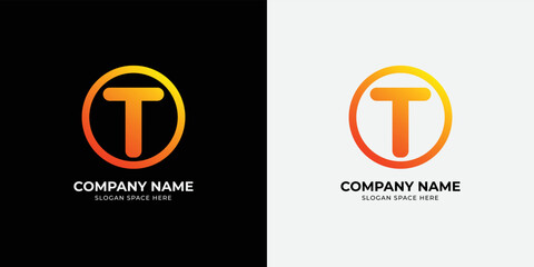 Letter T colorful gradient logo icon design template elements