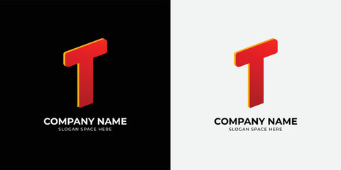 Letter T colorful gradient logo icon design template elements