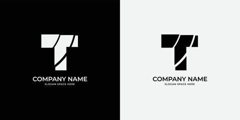 T letter monogram logo design template