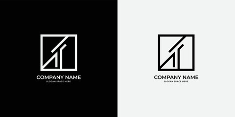 T letter monogram logo design template