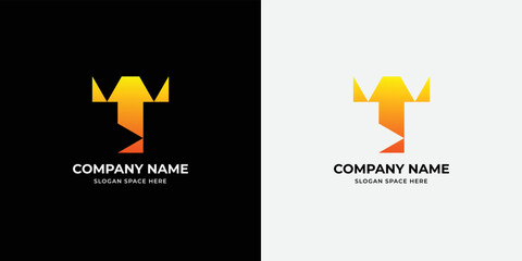 Letter T colorful gradient logo icon design template elements
