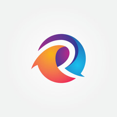 Fototapeta premium letter r colorful. abstract vector logo