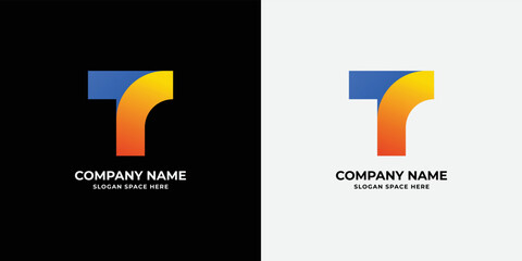Letter T colorful gradient logo icon design template elements