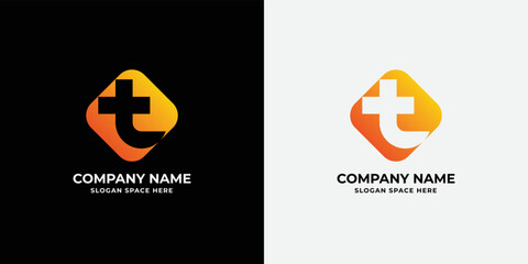 Letter T colorful gradient logo icon design template elements