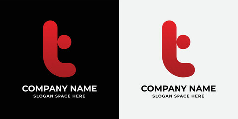 Letter T colorful gradient logo icon design template elements