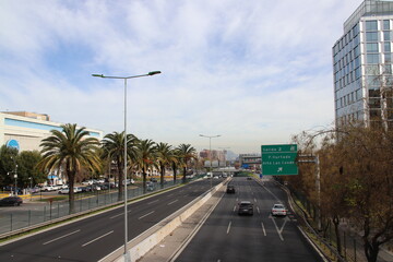Kennedy Expressway in Santiago, Chile - obrazy, fototapety, plakaty