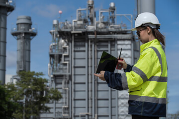 construction worker using  computer laptop.