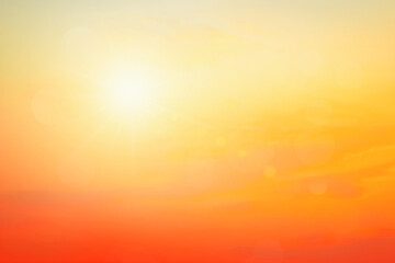 Abstract blurred sunlight beach colorful blurred background with retro effect autumn sunset sky have blue bright, white and color orange calm.