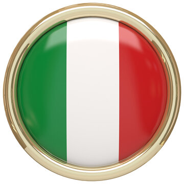 Isolated Badge With The Italian Flag On Transparent Background