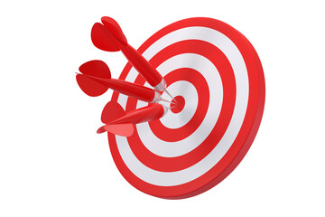 3D. Dart board and darts darts. Concept business finance.