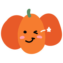 Halloween pumpkin face doodle icon cartoon