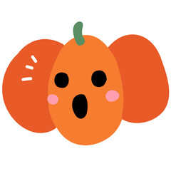 Halloween pumpkin face doodle icon cartoon