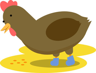 Hen Cartoon Character Illustration