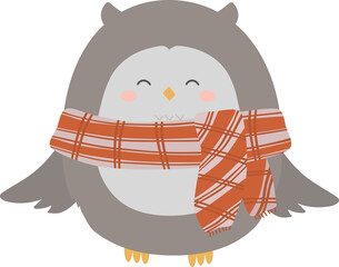 Owl Wears scarf Illustration