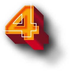 Orange 3D Alphabet Letter Effect