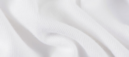 white cotton fabric texture background. Creases of cloth and cotton.