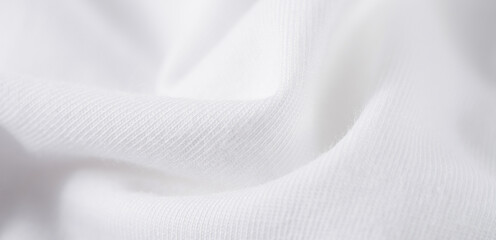 white cotton fabric texture background. Creases of cloth and cotton. - obrazy, fototapety, plakaty