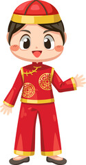 Boy Wearing Cheongsam Clothes